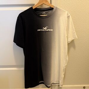 Hollister Men's Two-Tone Black and White Tee